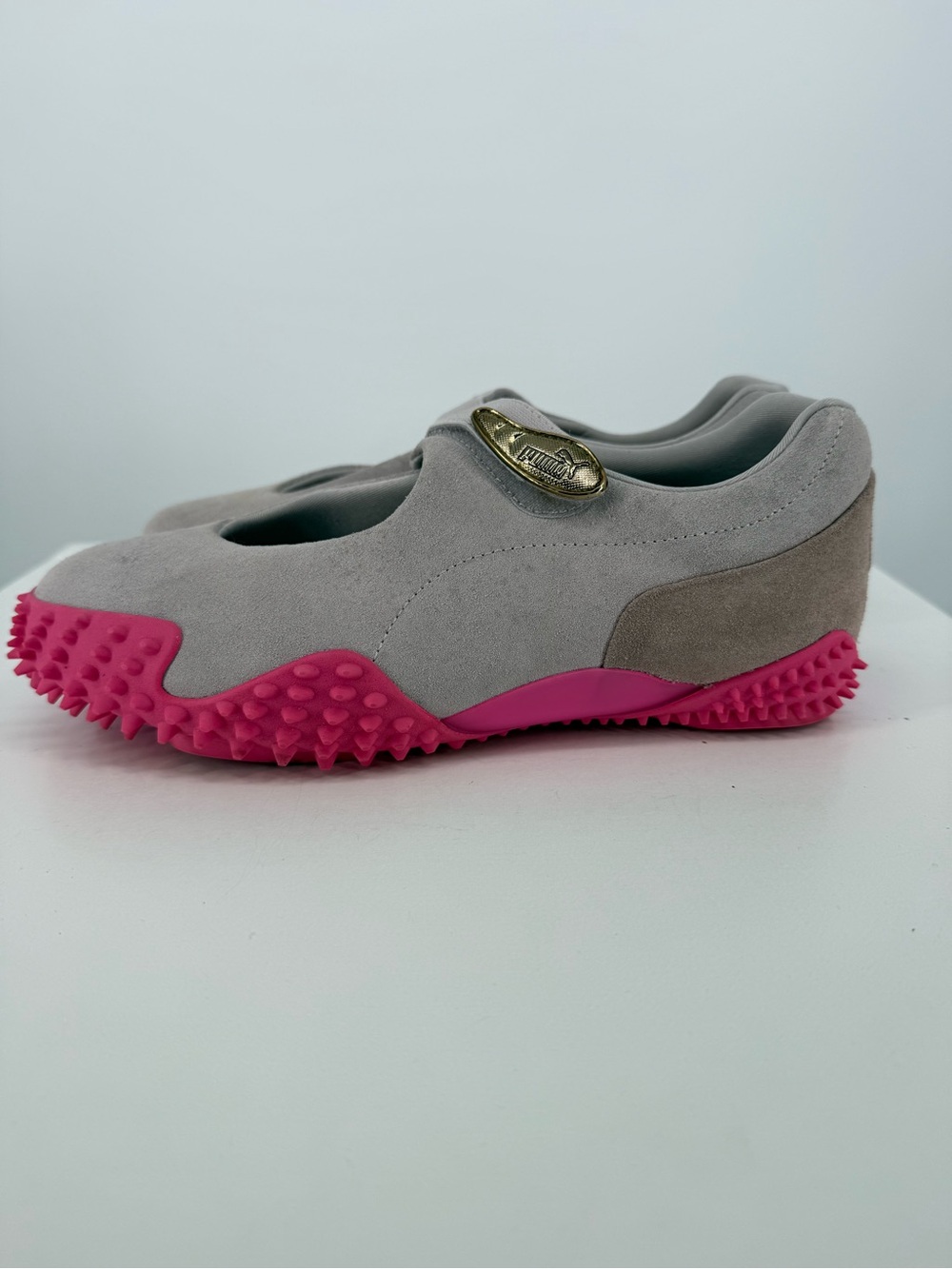 Puma Mary Jane Sneakers in Light Gray with Pink Sole - Picture 3 of 5